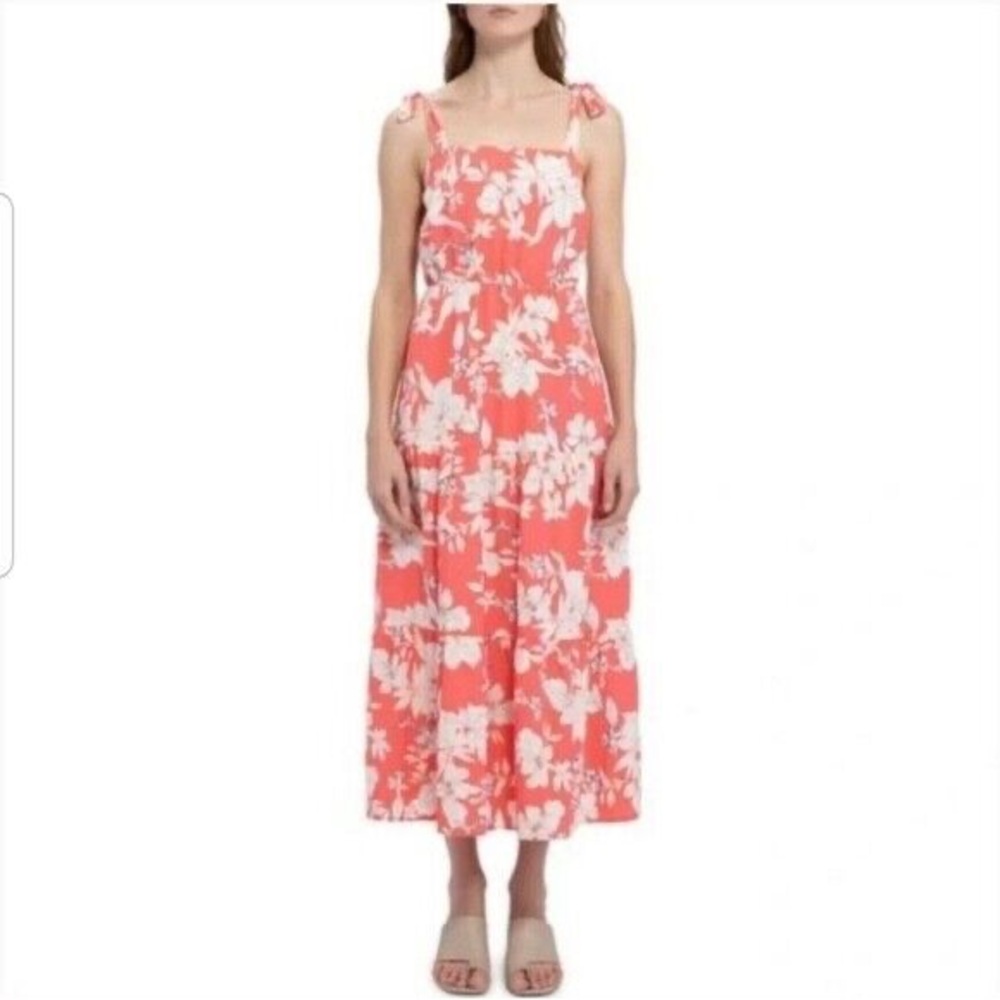 Social Standard Sanctuary Coral Hawaiian Print Maxi Dress NWOT